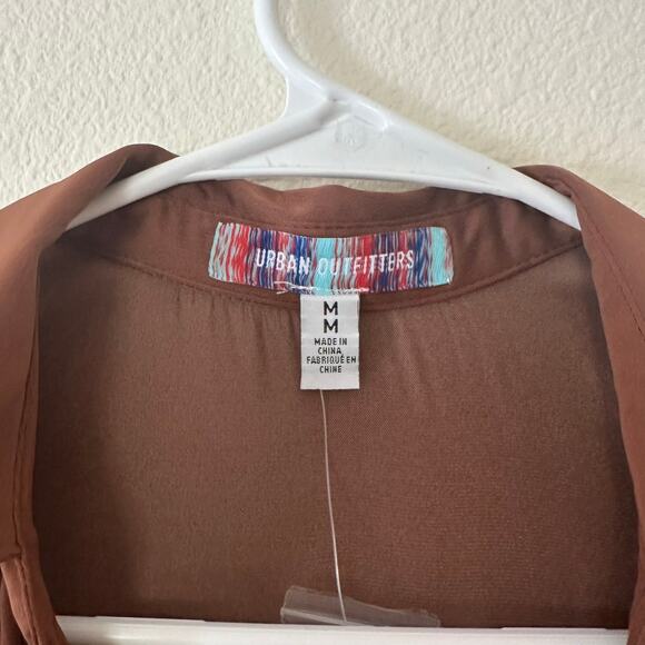 Urban Outfitters Womens Phoebe Corset Dress Size M Satin Metallic Party Copper - Picture 4 of 11